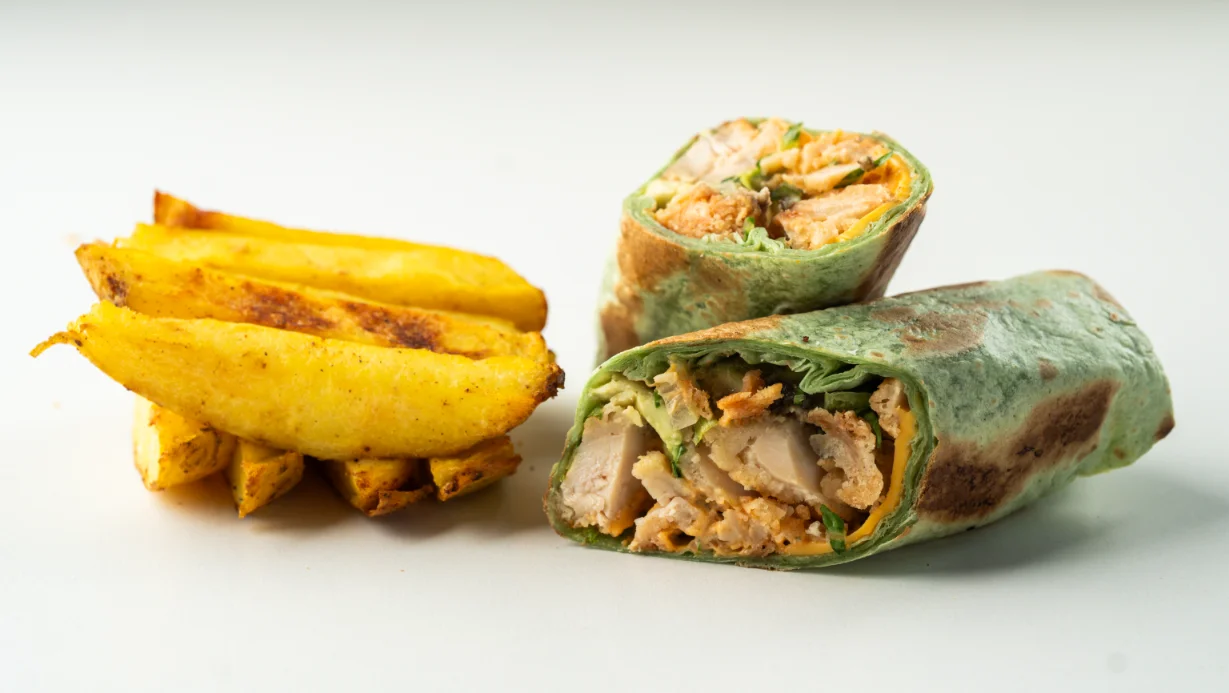 Spinach Tortilla With Crispy Chicken